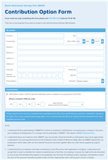 Contribution Option Form